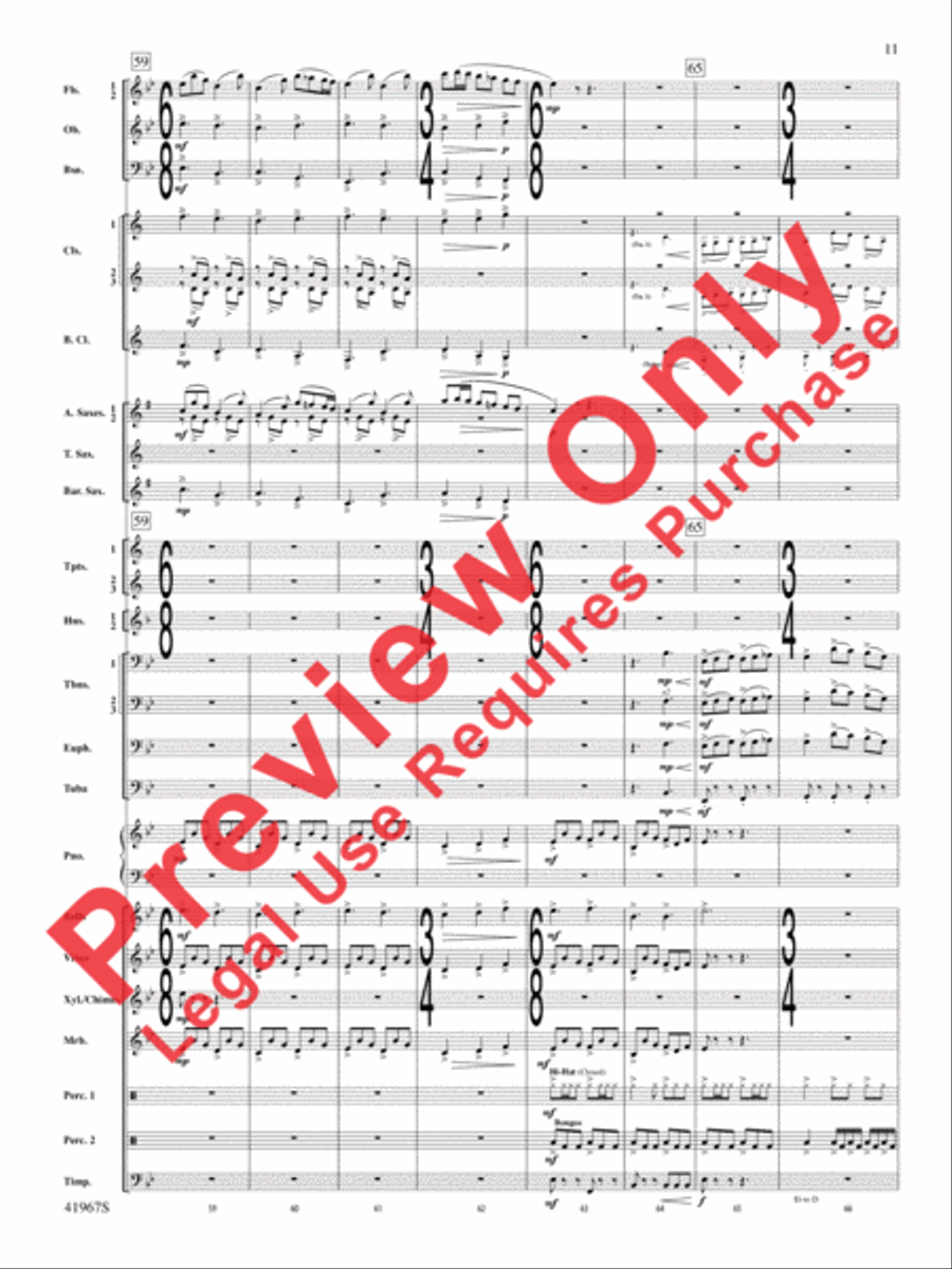 Seven Hills Overture Concert Band scores gallery preview page 12