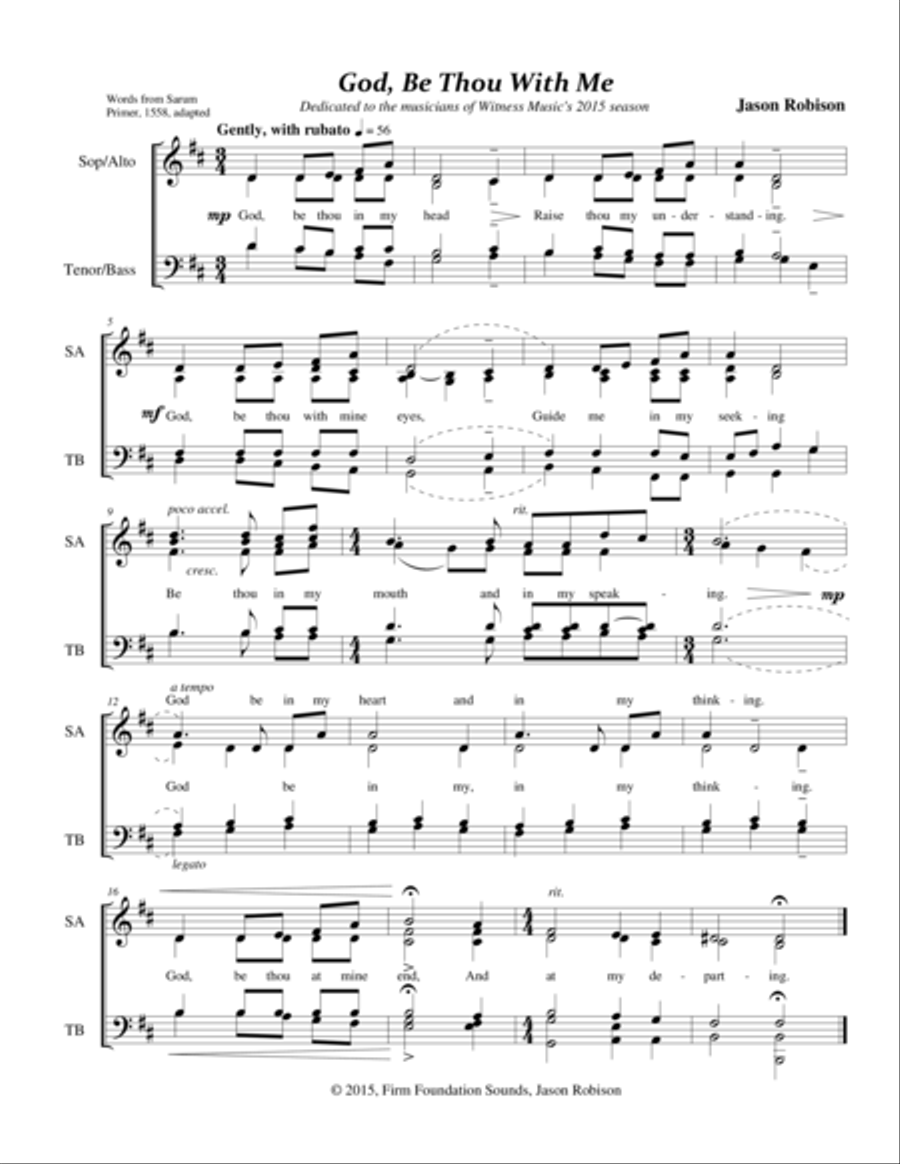 God, Be Thou With Me God, Be Thou With Me 4-Part scores gallery preview page 1