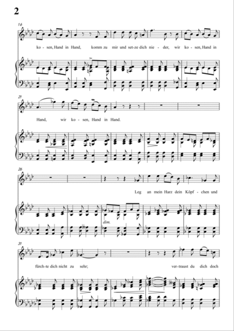 Schubert-Das Fischermädchen in bA for Vocal and Piano Voice scores gallery preview page 3