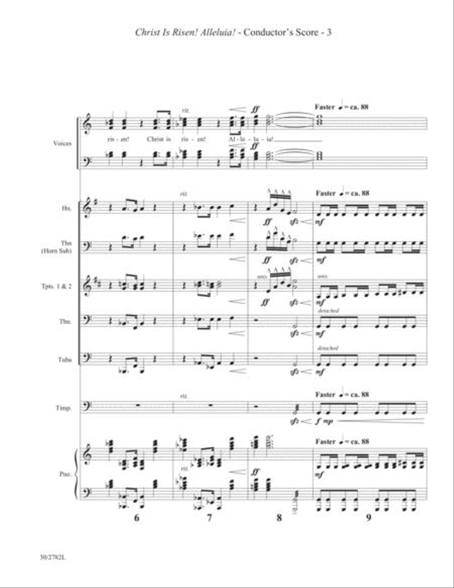 Christ Is Risen! Alleluia! - Brass and Timpani Score and Parts Choir scores gallery preview page 3