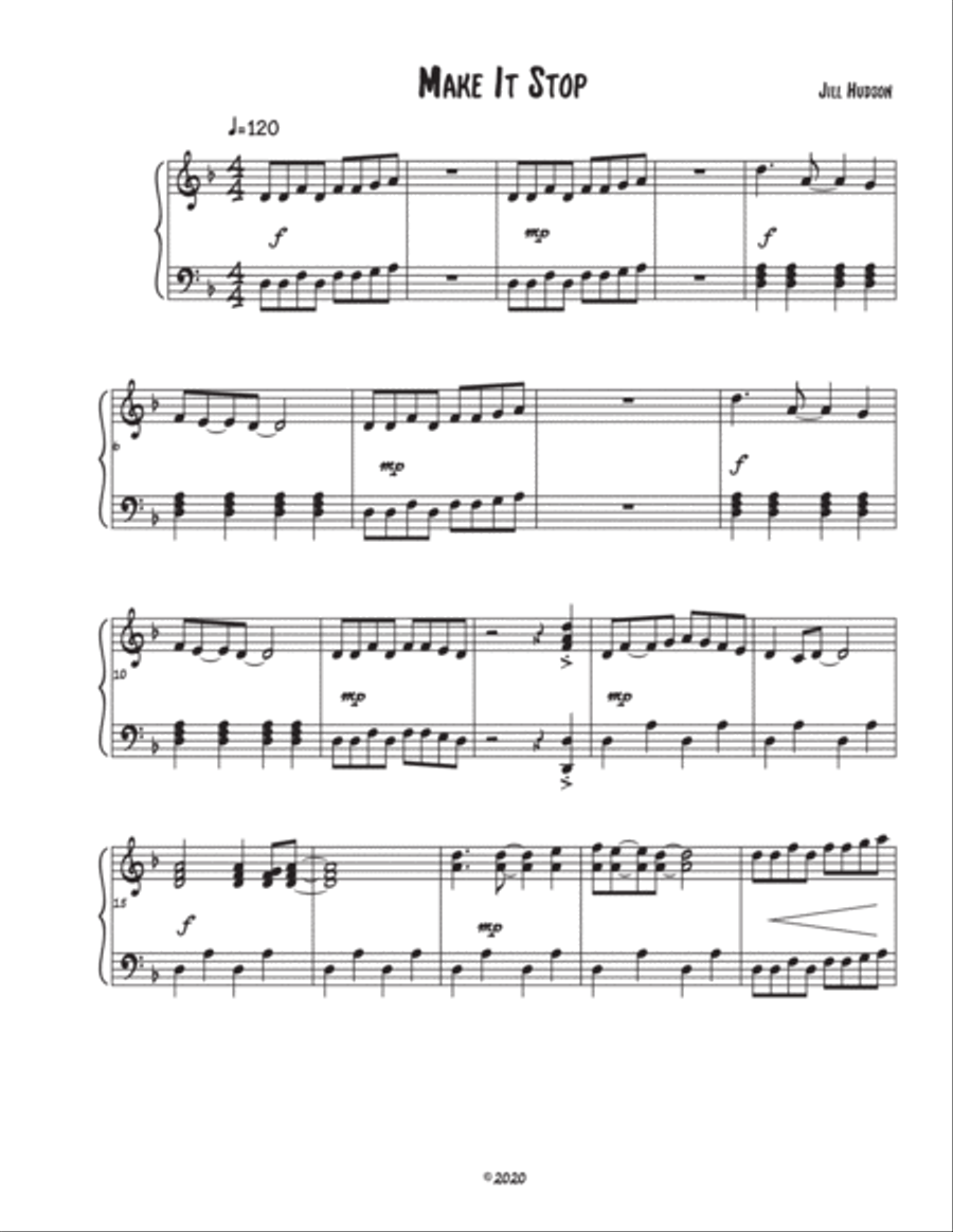 Make It Stop Piano Solo scores gallery preview page 2