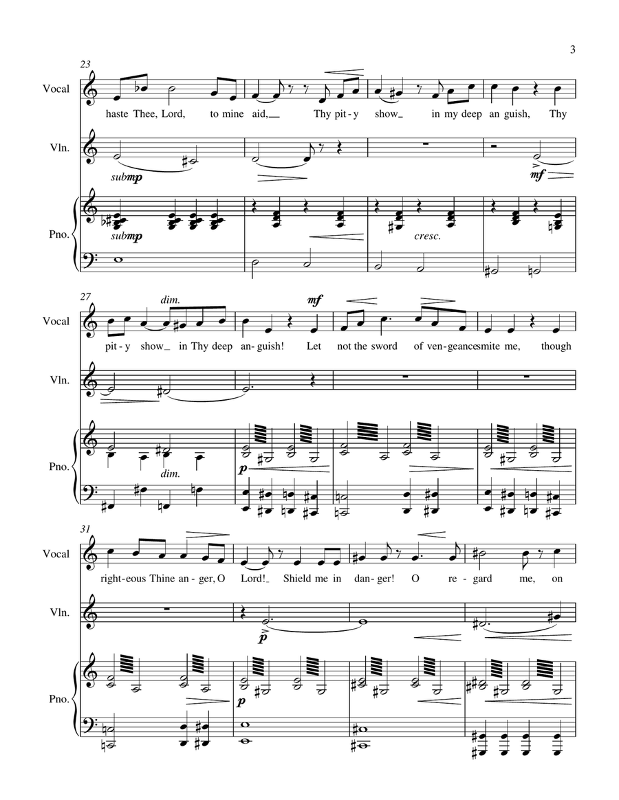 O, Divine Redeemer (Mezzo-Soprano or Baritone, Violin, Piano) Small Ensemble scores gallery preview page 3