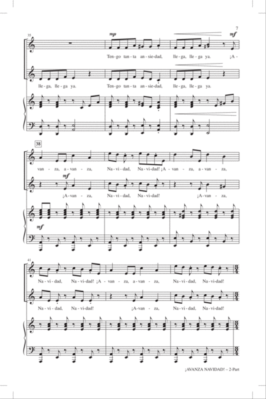 !Avanza Navidad! (Hurry, Hurry, Christmas!) 2-Part scores gallery preview page 5