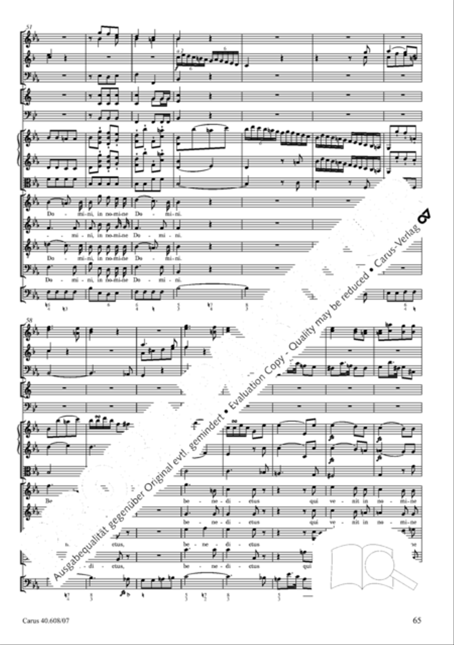 Missa Sancti Bernardi von Offida in B 4-Part scores gallery preview page 80