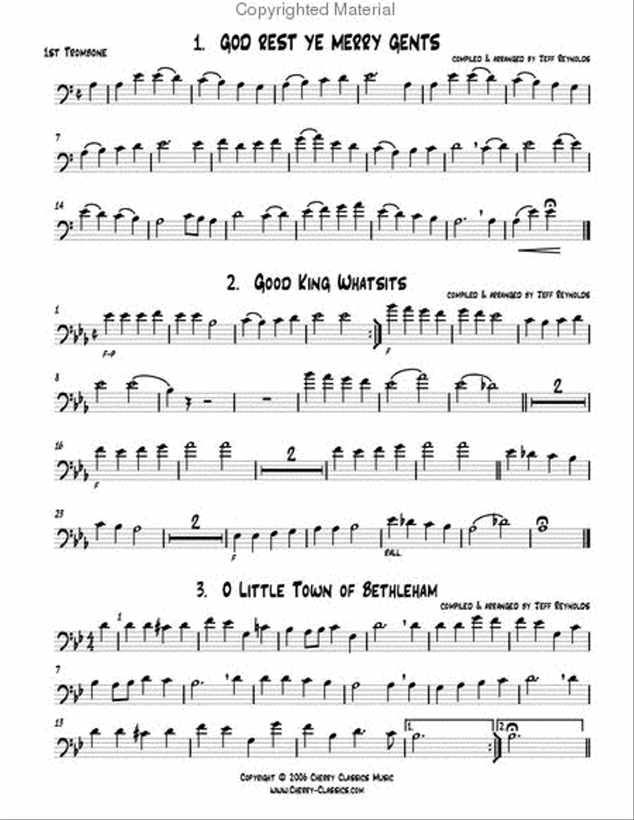 19 Traditional Christmas Carols Trombone Quartet scores gallery preview page 12