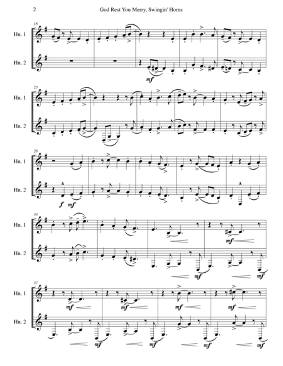 God Rest You Merry, Gentlemen Brass Duet scores gallery preview page 2