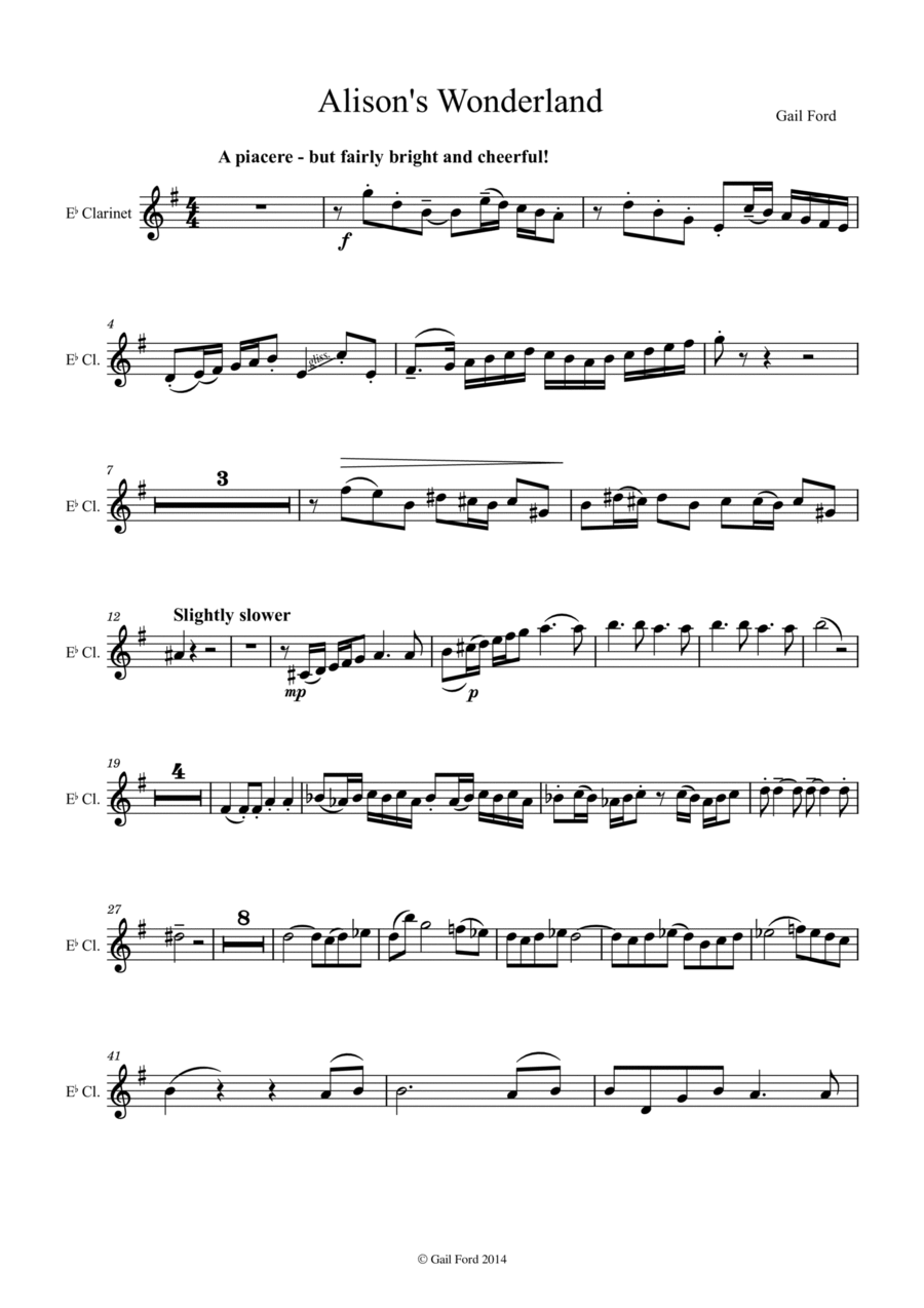 Alison's Wonderland Woodwind Duet scores gallery preview page 1