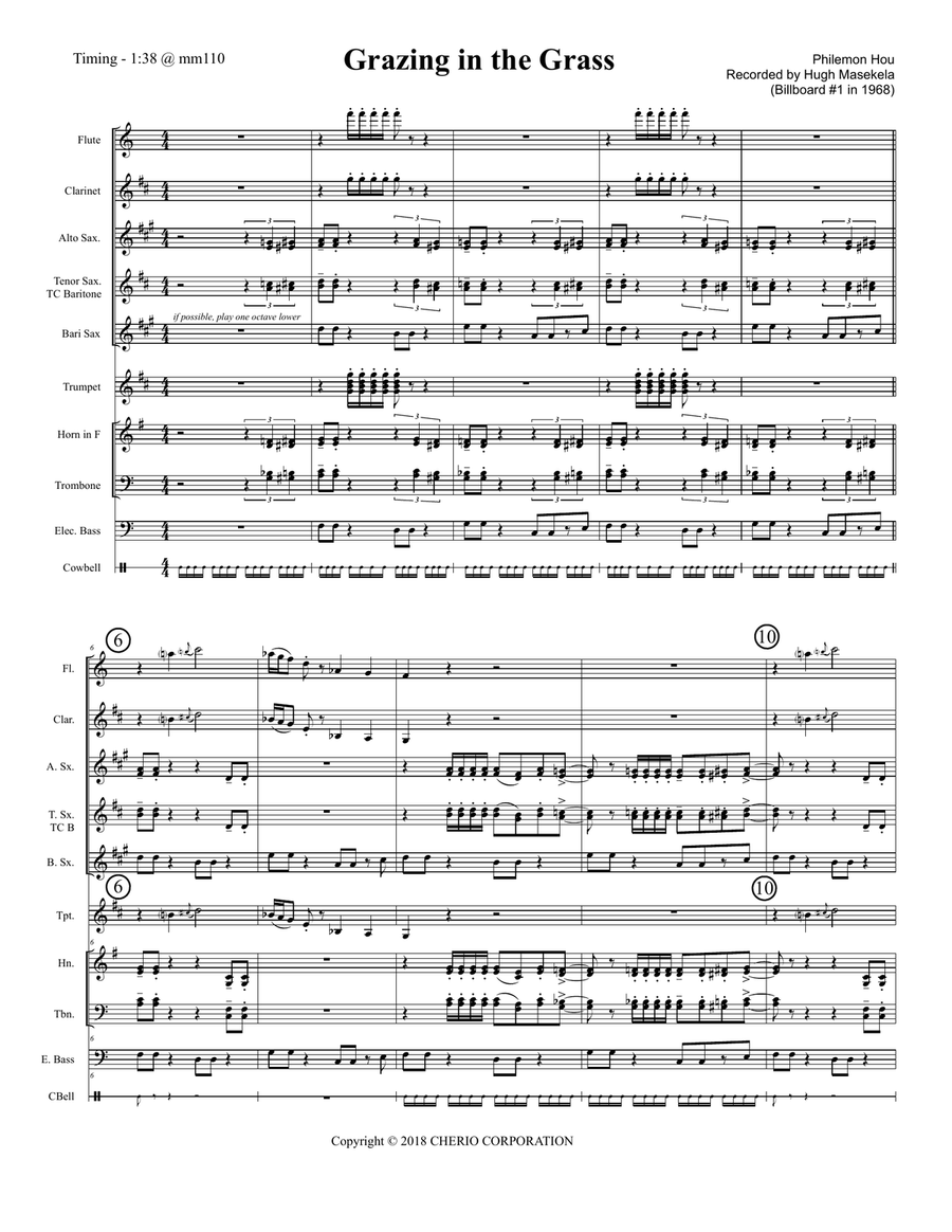 Grazing In The Grass Jazz Ensemble scores gallery preview page 1