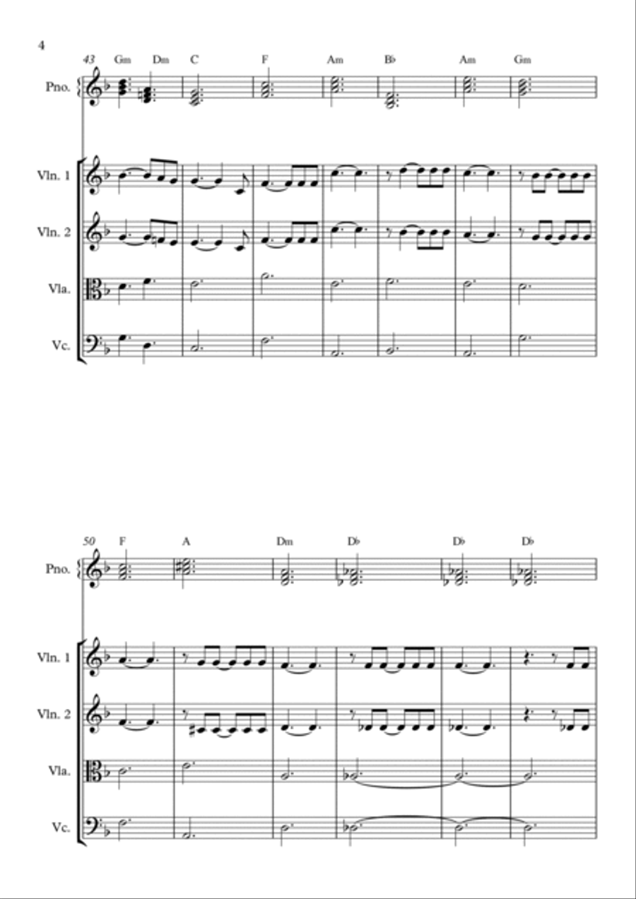 What A Wonderful World String Quartet scores gallery preview page 4