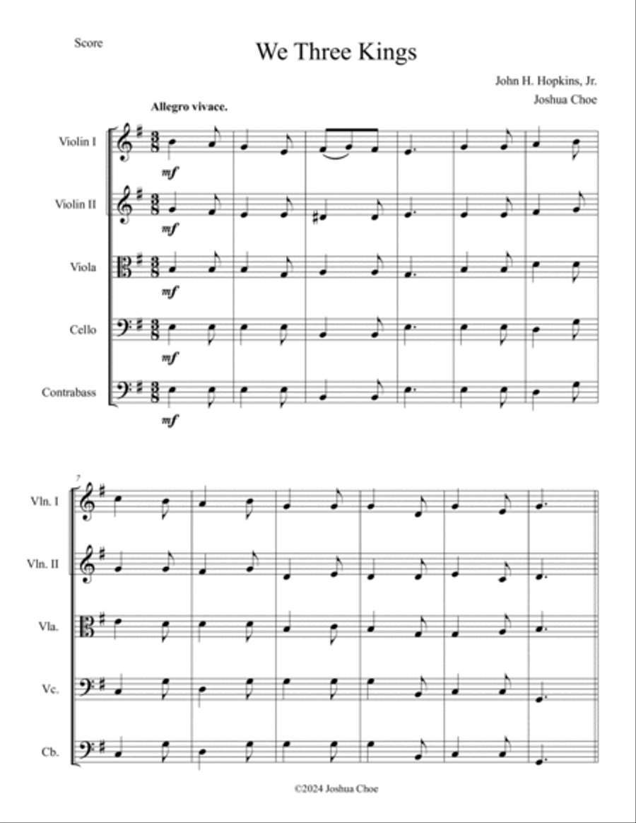We Three Kings We Three Kings String Quintet scores gallery preview page 3