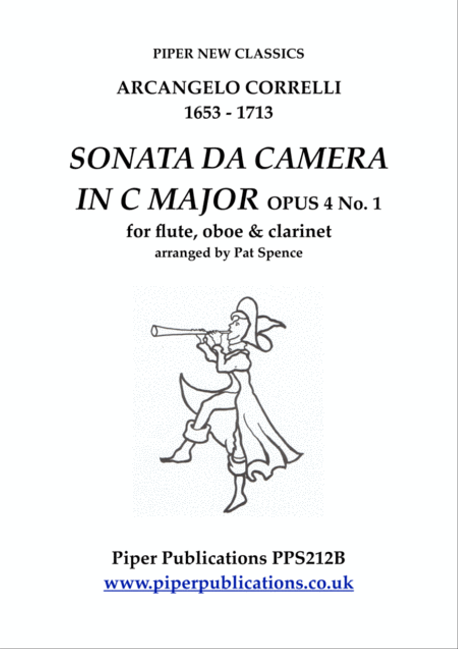 CORELLI SONATA DA CAMERA IN C MAJOR OPUS 4 N0. 1 FOR FLUTE, OBOE & CLARINET Woodwind Trio scores gallery preview page 1