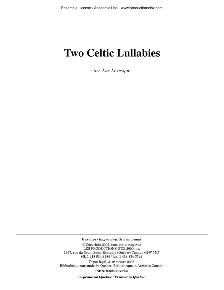 Two Celtic Lullabies Guitar Ensemble scores gallery preview page 1