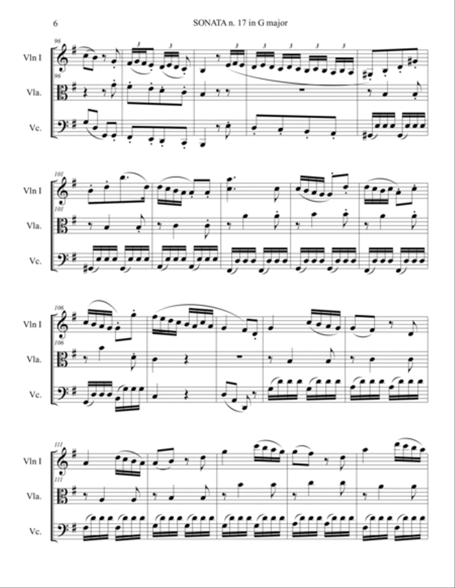 Haydn - SONATA n. 17 in G major - Hob. XVI: 27 String Trio scores gallery preview page 6