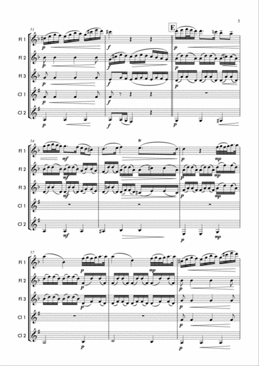 Dance of the Blessed Spirits Woodwind Ensemble scores gallery preview page 6