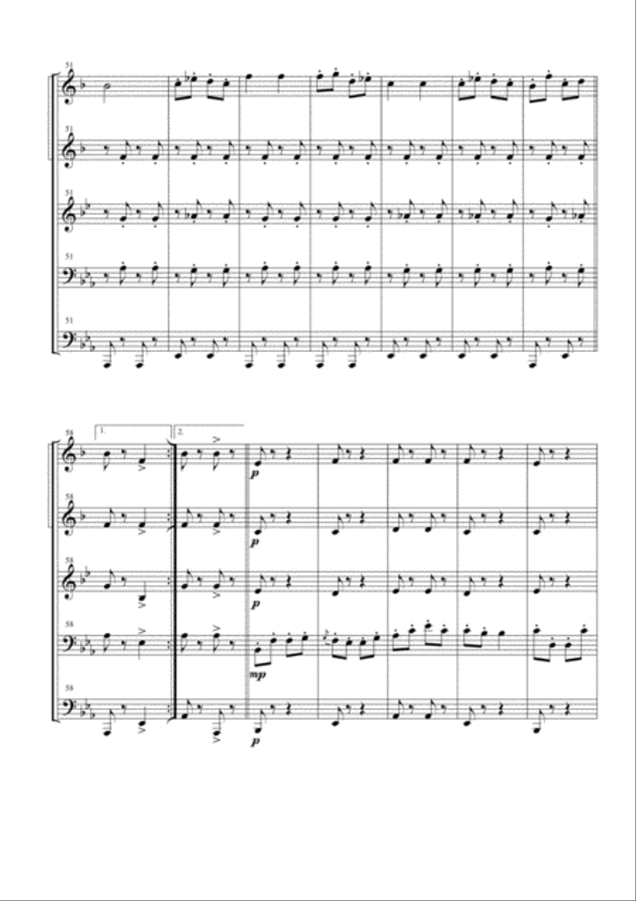 Infernal Galop (Can Can) for Brass Quintet Brass Quintet scores gallery preview page 5