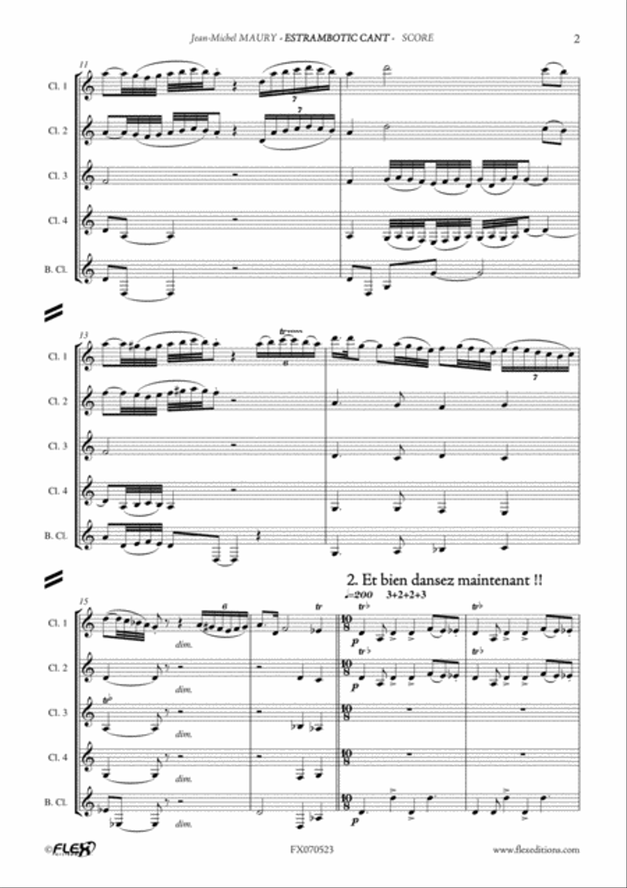Estrambotic Cant Clarinet Quintet scores gallery preview page 3