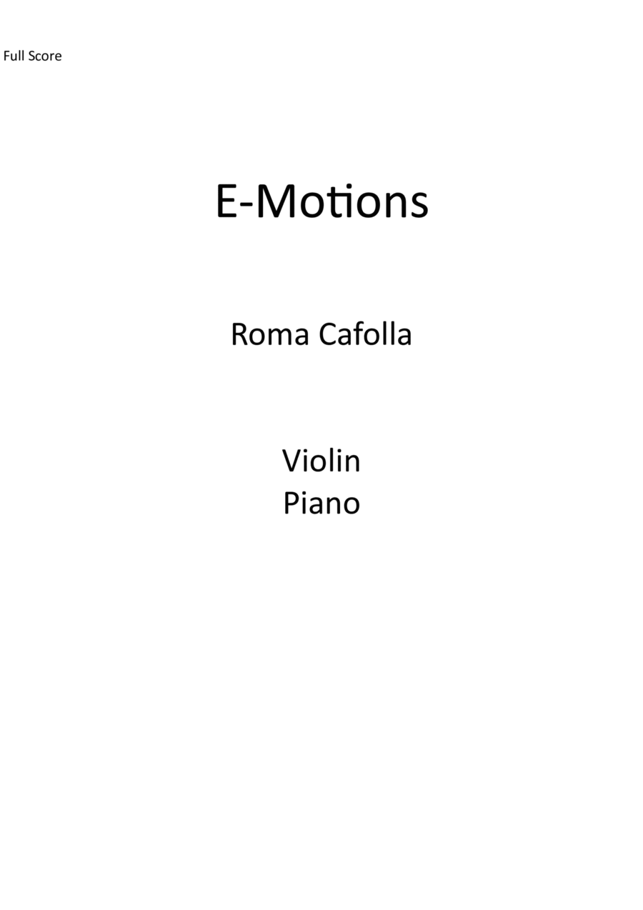 E-Motions Violin scores gallery preview page 1
