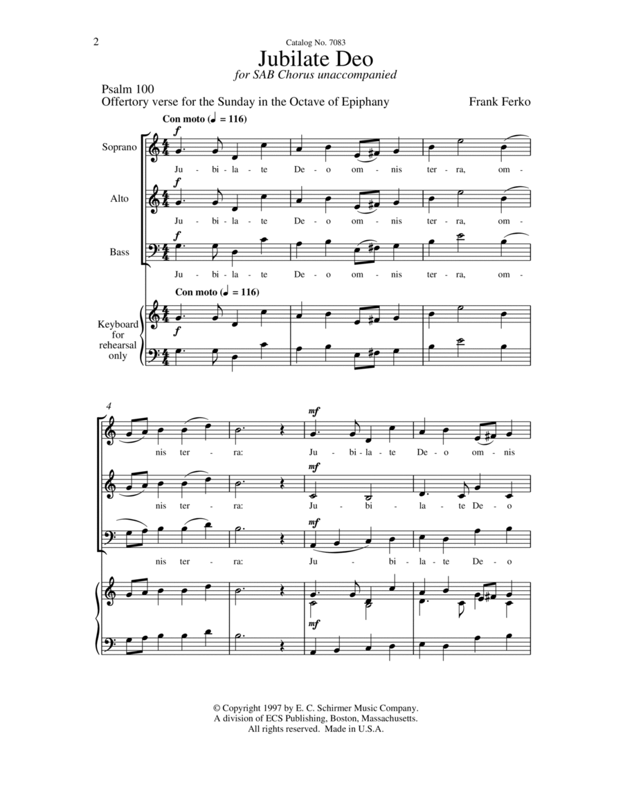 Jubilate Deo 3-Part scores gallery preview page 1