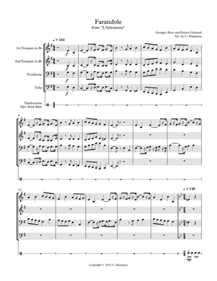 Farandole from "L'Arlesienne" for brass quartet