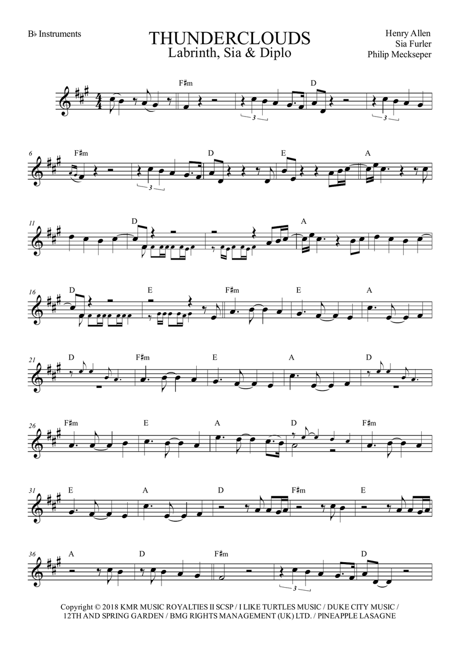 Thunderclouds Piano scores gallery preview page 3