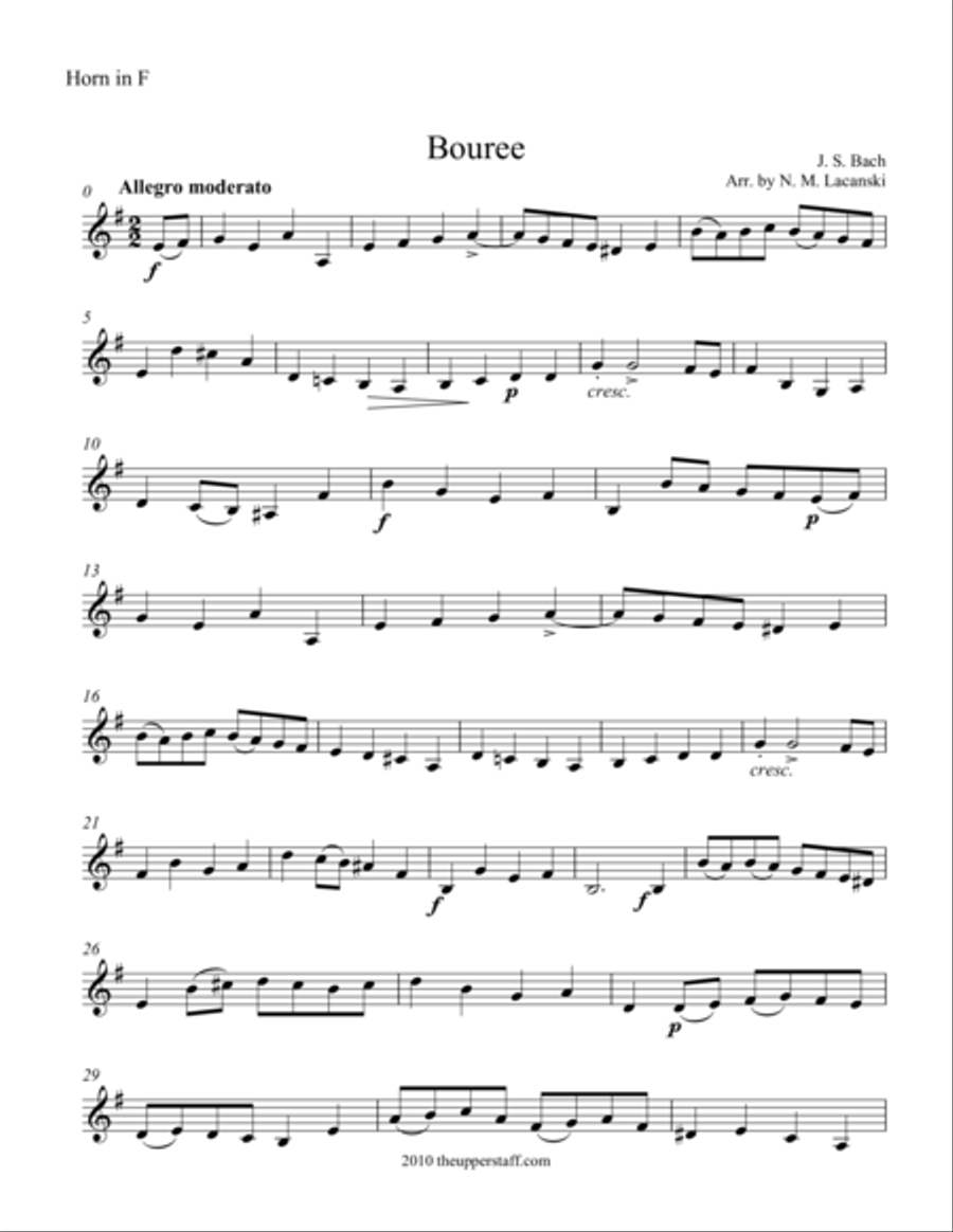 Bouree Brass Duet scores gallery preview page 1