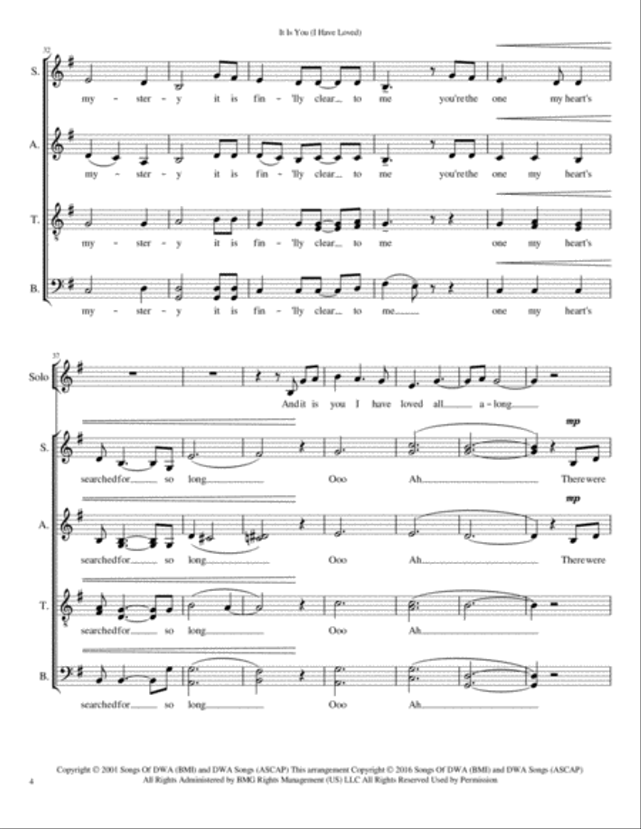 It Is You (i Have Loved) 4-Part scores gallery preview page 4