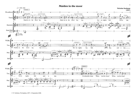 Maiden in the moor (for tenor and percussion)