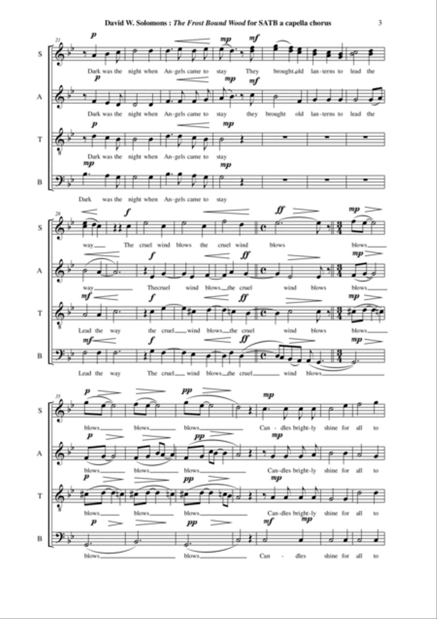David W. Solomons - The Frostbound Wood for SATB mixed chorus a capella 4-Part scores gallery preview page 3
