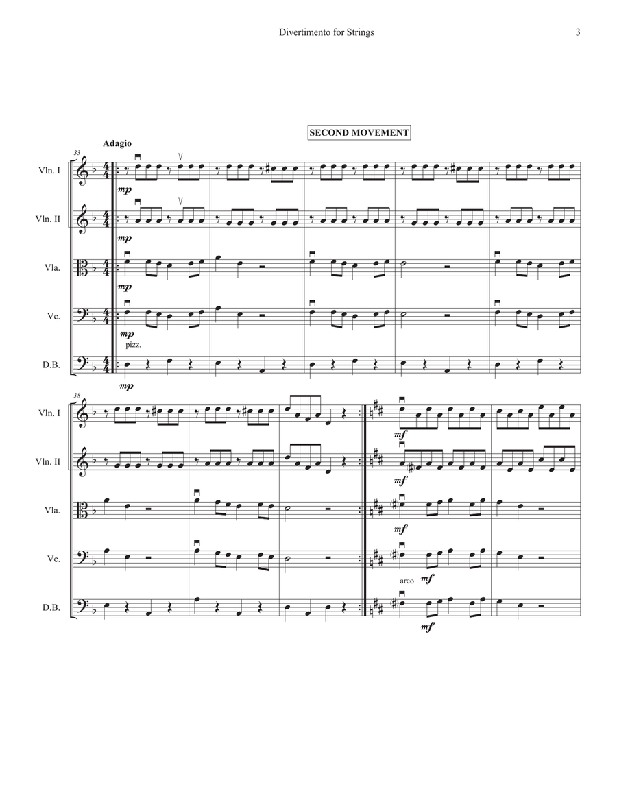 Divertimento for Strings String Orchestra scores gallery preview page 5