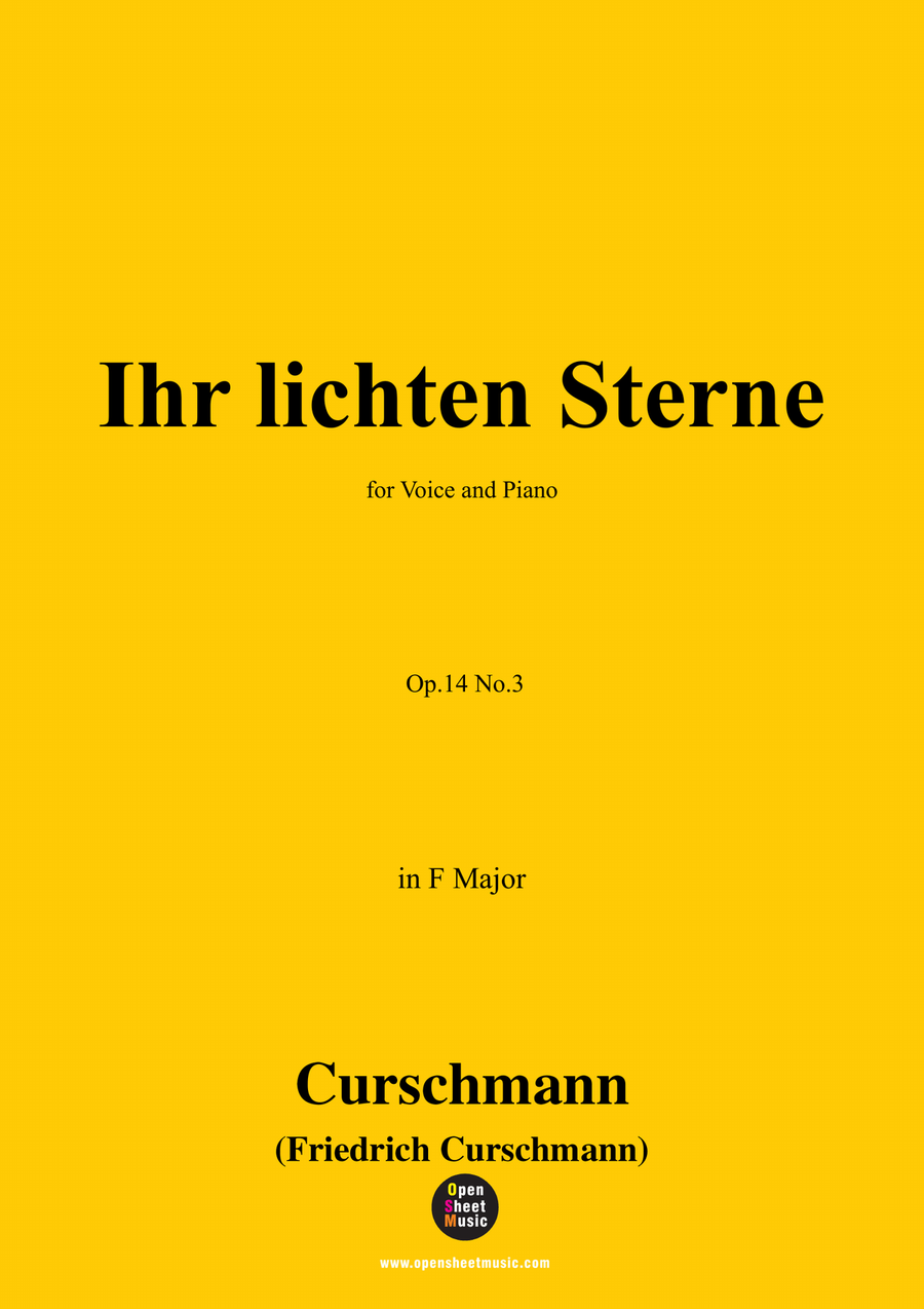 Curschmann-Ihr lichten Sterne,Op.14 No.3,in F Major