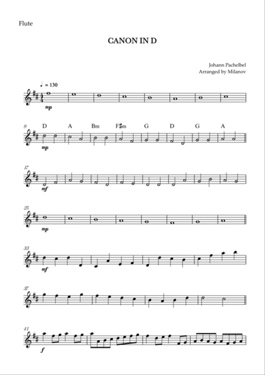 Canon in D | Pachelbel | Woodwind quarted Woodwind Quartet scores gallery preview page 6