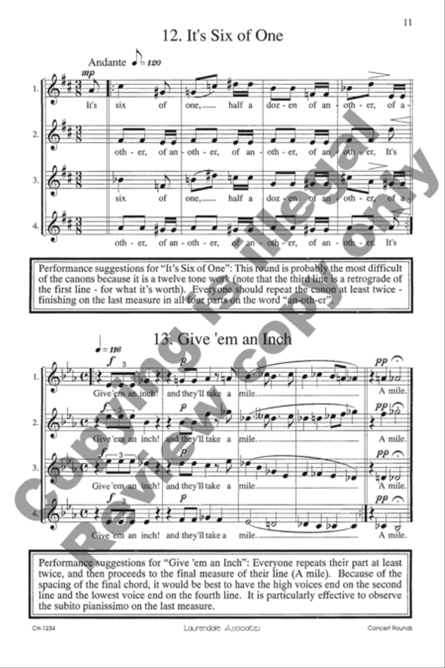 Concert Rounds on Old Sayings Unison Choir scores gallery preview page 25