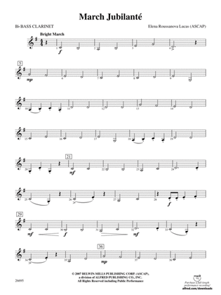 March Jubilante: B-flat Bass Clarinet