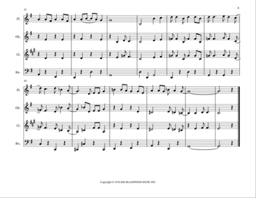 Put Your Hand In The Hand Woodwind Quartet scores gallery preview page 4