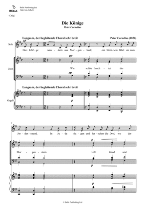 Die Konige (Solo, choir and organ) (Original key. G Major)