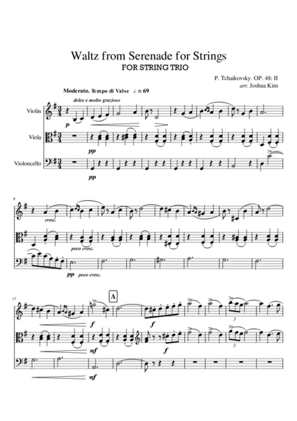 Waltz for STRING TRIO from Serenade for Strings image number null