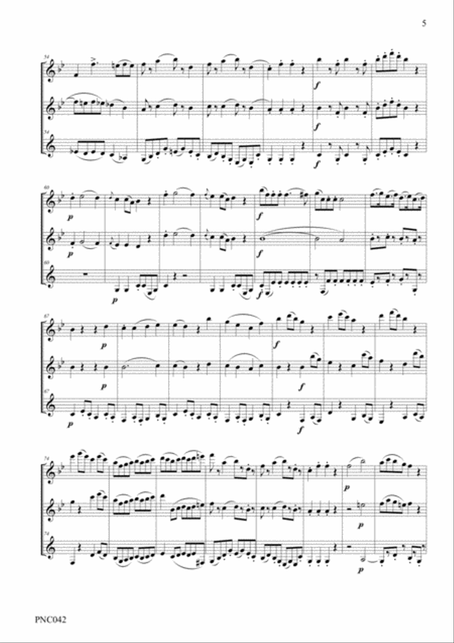 W.A. MOZART DIVERTIMENTO NO. 3 IN Bb K. Anh. 229 Woodwind Trio scores gallery preview page 5