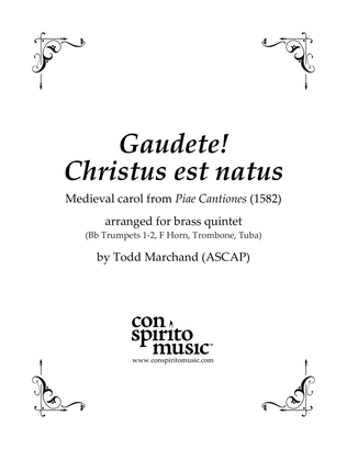 Book cover for Gaudete, Christus est natus - brass quintet