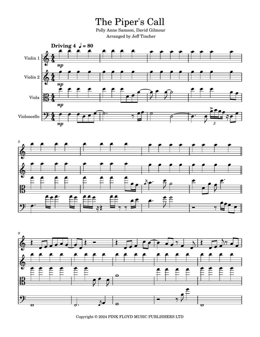 The Piper's Call The Piper's Call String Quartet scores gallery preview page 2