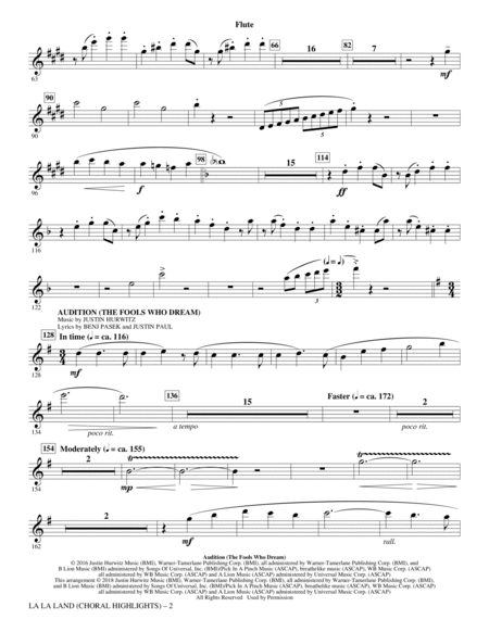 La La Land: Choral Highlights (arr. Mark Brymer) - Flute