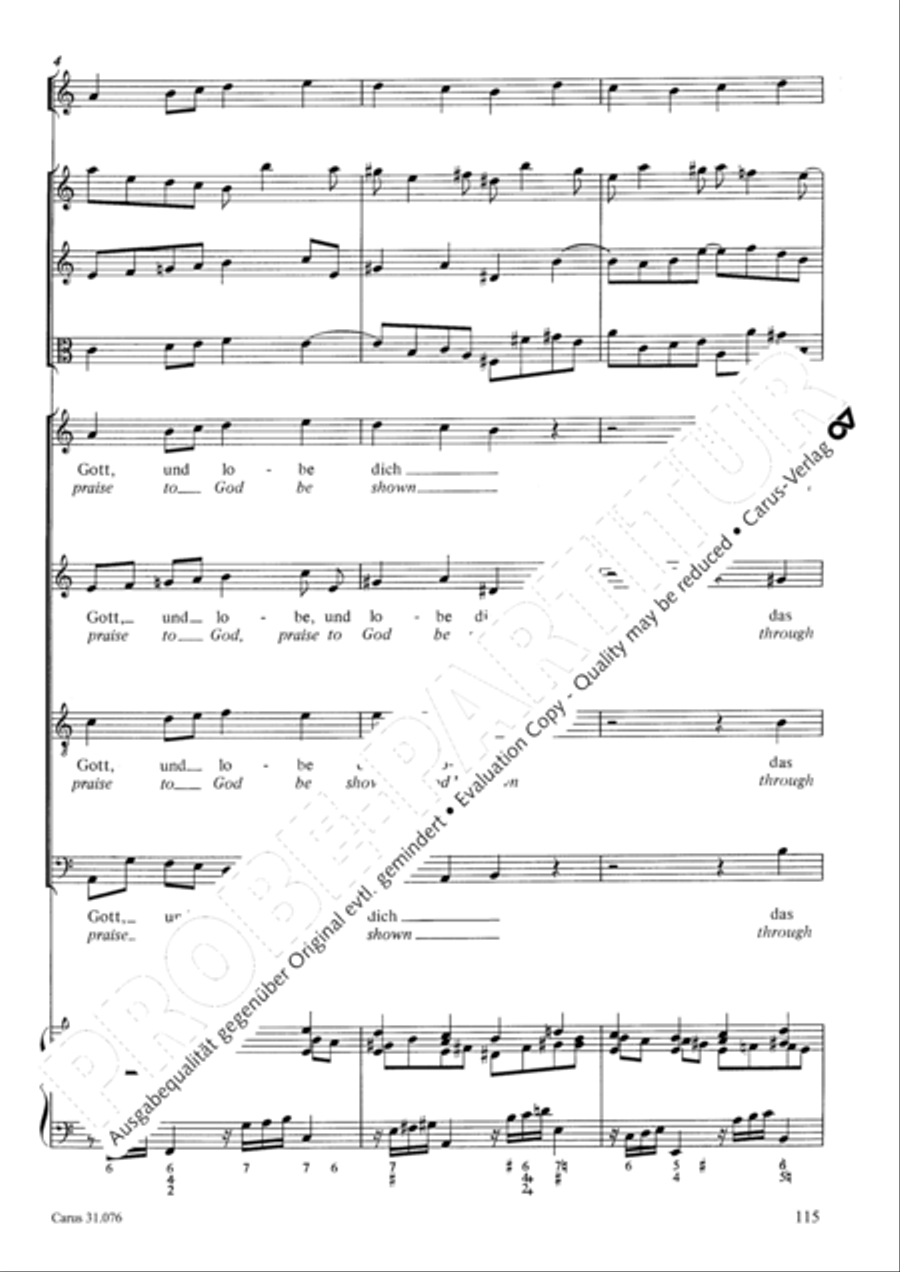 The heavens are telling the Father's glory (Die Himmel erzahlen die Ehre Gottes) 4-Part scores gallery preview page 116
