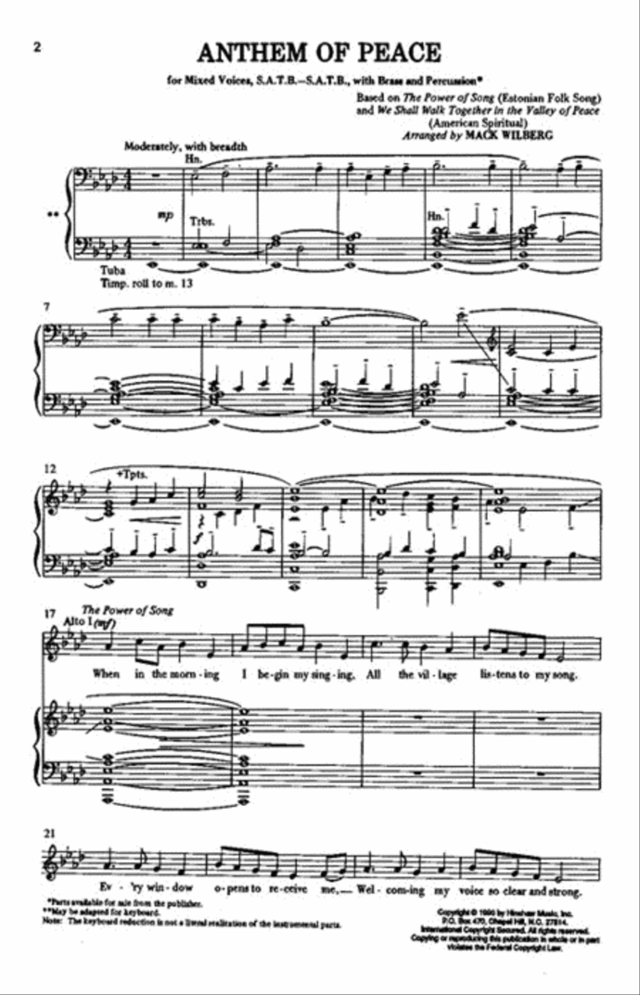 Anthem of Peace SSAATTBB scores gallery preview page 2