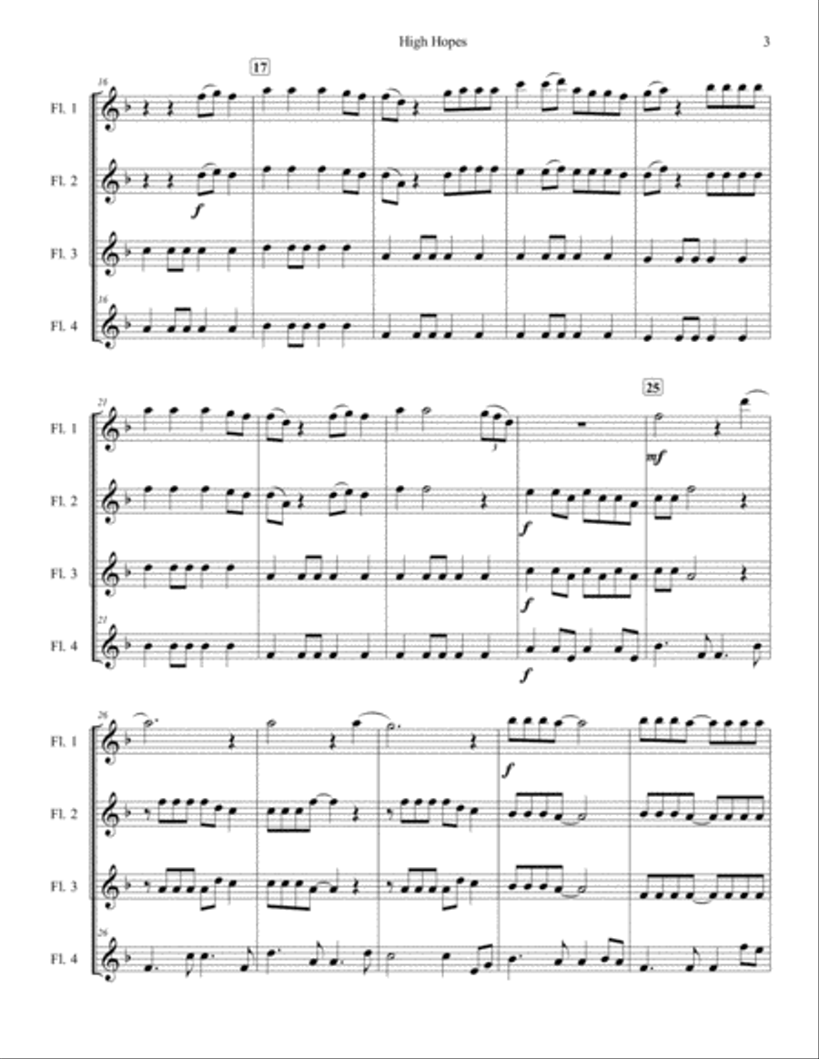 High Hopes High Hopes Woodwind Quartet scores gallery preview page 3