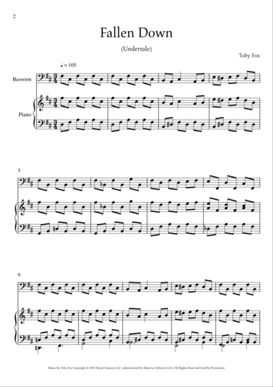 Fallen Down (from Undertale) Small Ensemble scores gallery preview page 2