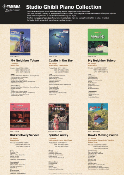 Studio Ghibli Piano Collection: Howl's Moving Castle by Joe Hisaishi Piano Method - Sheet Music