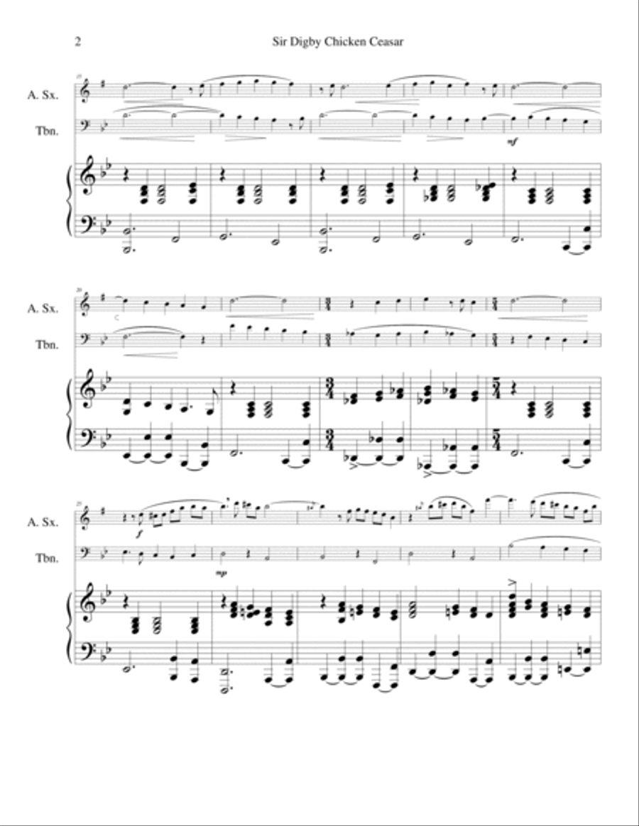 Sir Digby Chicken Caesar: some kind of waltz Small Ensemble scores gallery preview page 2