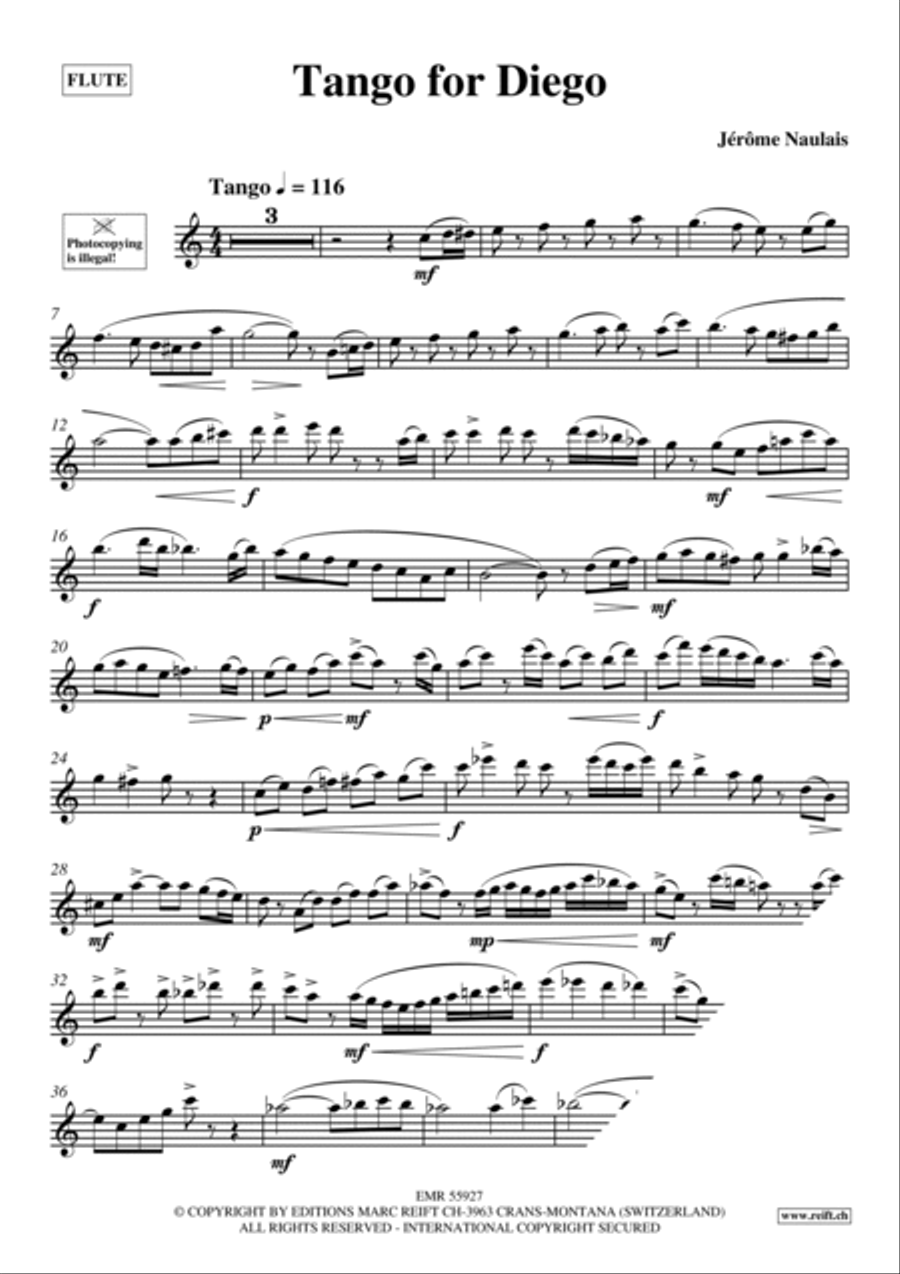 Tango for Diego Flute Solo scores gallery preview page 4