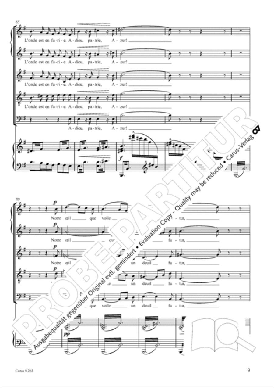 Chant de ceux qui s'en vont sur mer SSATB scores gallery preview page 10