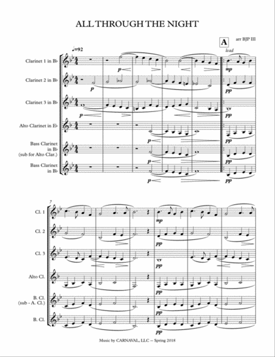 All Through the Night Small Ensemble scores gallery preview page 1