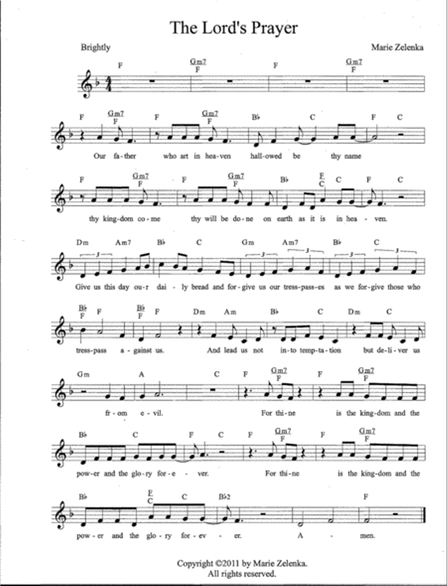 The Lord's Prayer - 3 piece set Voice scores gallery preview page 1
